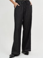 Contrast Stitch Drawstring Denim
