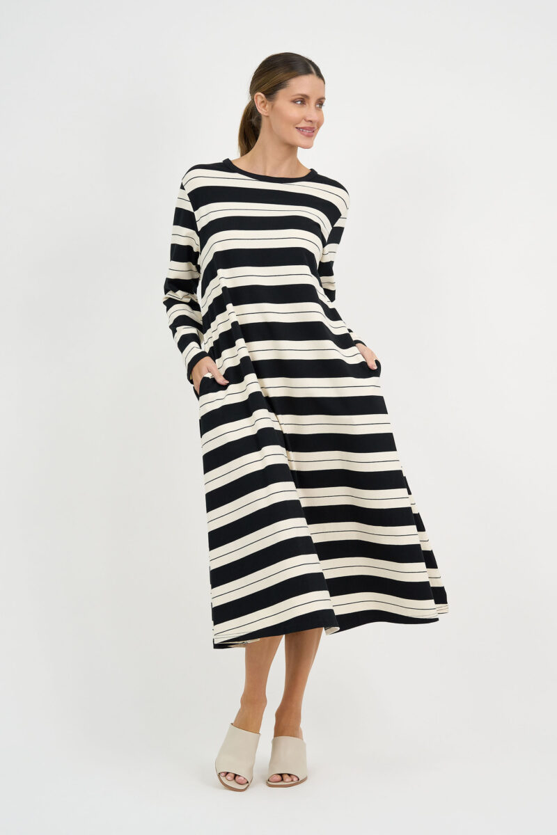 Cotton Jersey Dress Black Liberty Rose