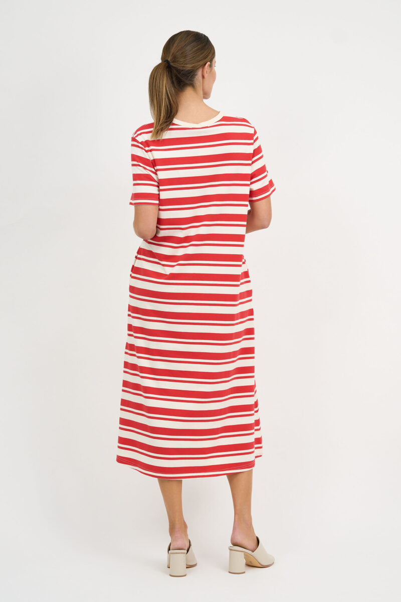 Straight Cotton Jersey Dress Red Liberty Rose
