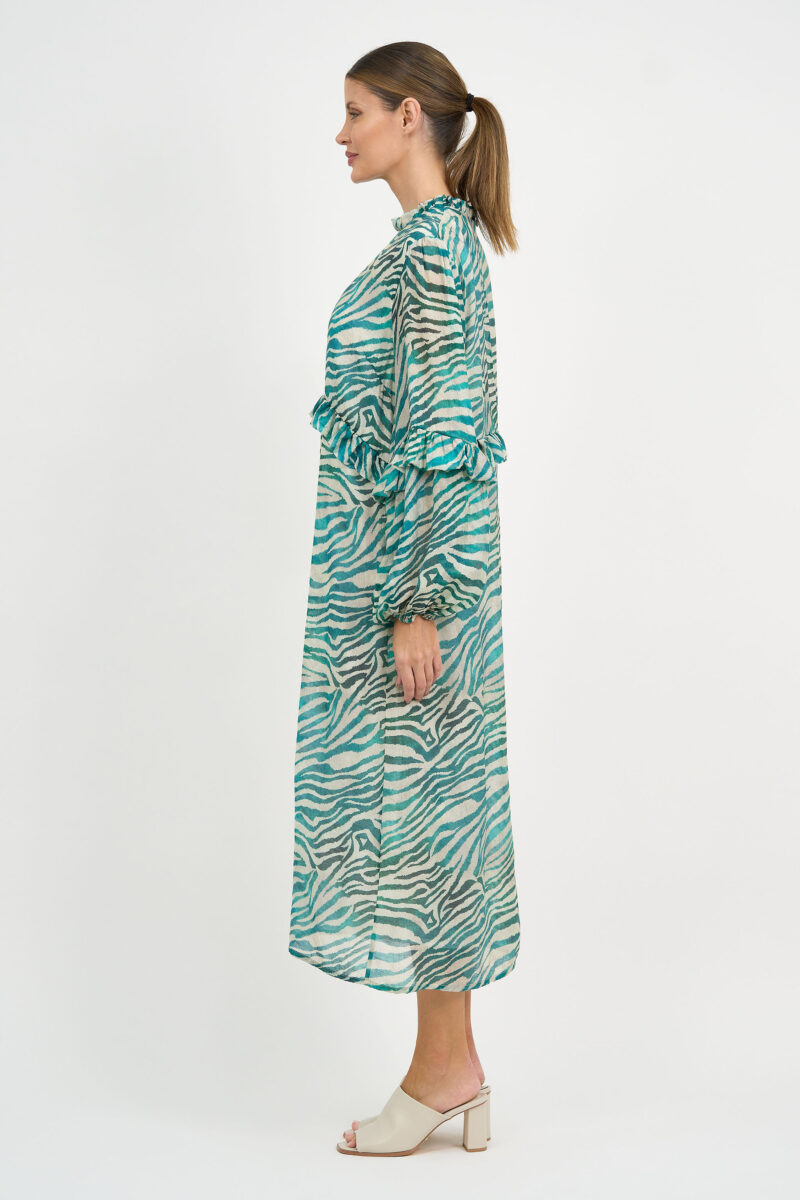 Frill Detailed Dress Teal Liberty Rose