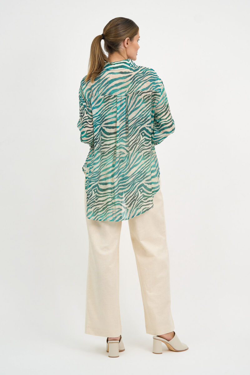 Relaxed Long Sleeve Shirt Teal Liberty Rose