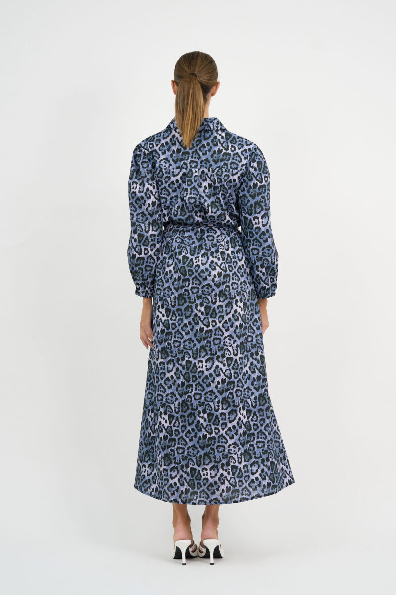 Maxi Cotton Shirt Dress Slate Liberty Rose