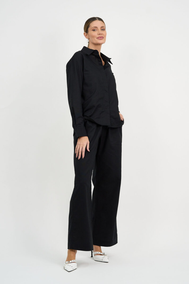 Linen Relaxed Shirt Black Liberty Rose