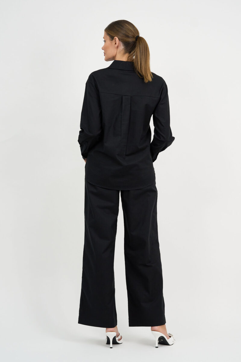 Linen Relaxed Shirt Black Liberty Rose