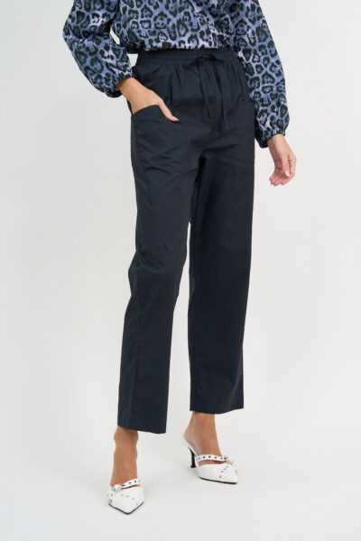 Barrel Cotton Pant Navy Liberty Rose