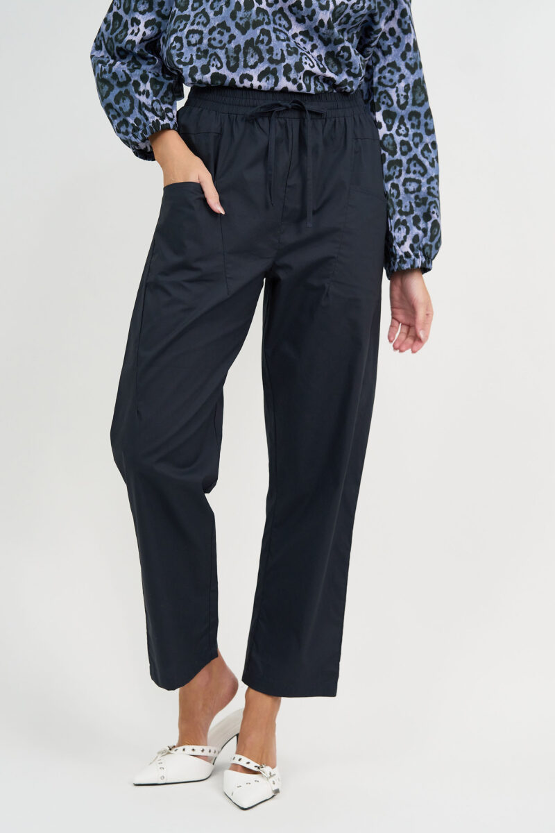 Barrel Cotton Pant Navy Liberty Rose