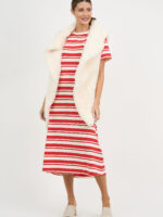 Straight Cotton Jersey Dress Red Liberty Rose