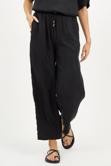 Cupro Relaxed Pant Black Liberty Rose