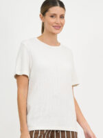 Metallic Ribbed Knit Tee
