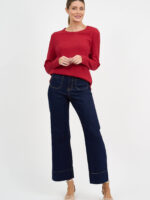 Metallic Ribbed Knit Top Camel Liberty Rose