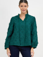 Embroidered Neck Tie Top