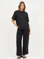 Cupro Relaxed Tee Black Liberty Rose