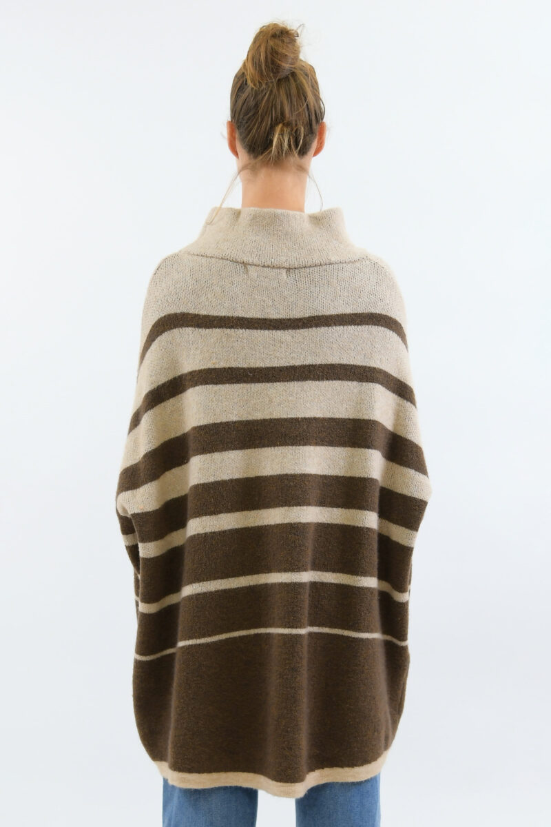 Roll Neck Relaxed Knit Chocolate Worthier