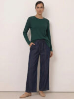 Metallic Ribbed Knit Top Slate Liberty Rose