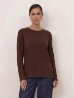 Metallic Ribbed Knit Top Slate Liberty Rose