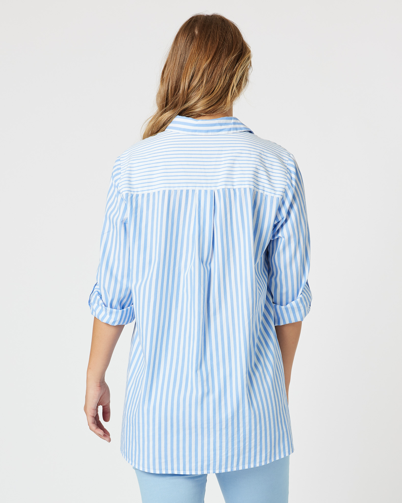 Two Tone Stripe Shirt Blue Threadz Two Tone Stripe Shirt Blue Threadz