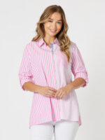 Two Tone Stripe Shirt Blue Threadz Two Tone Stripe Shirt Blue Threadz