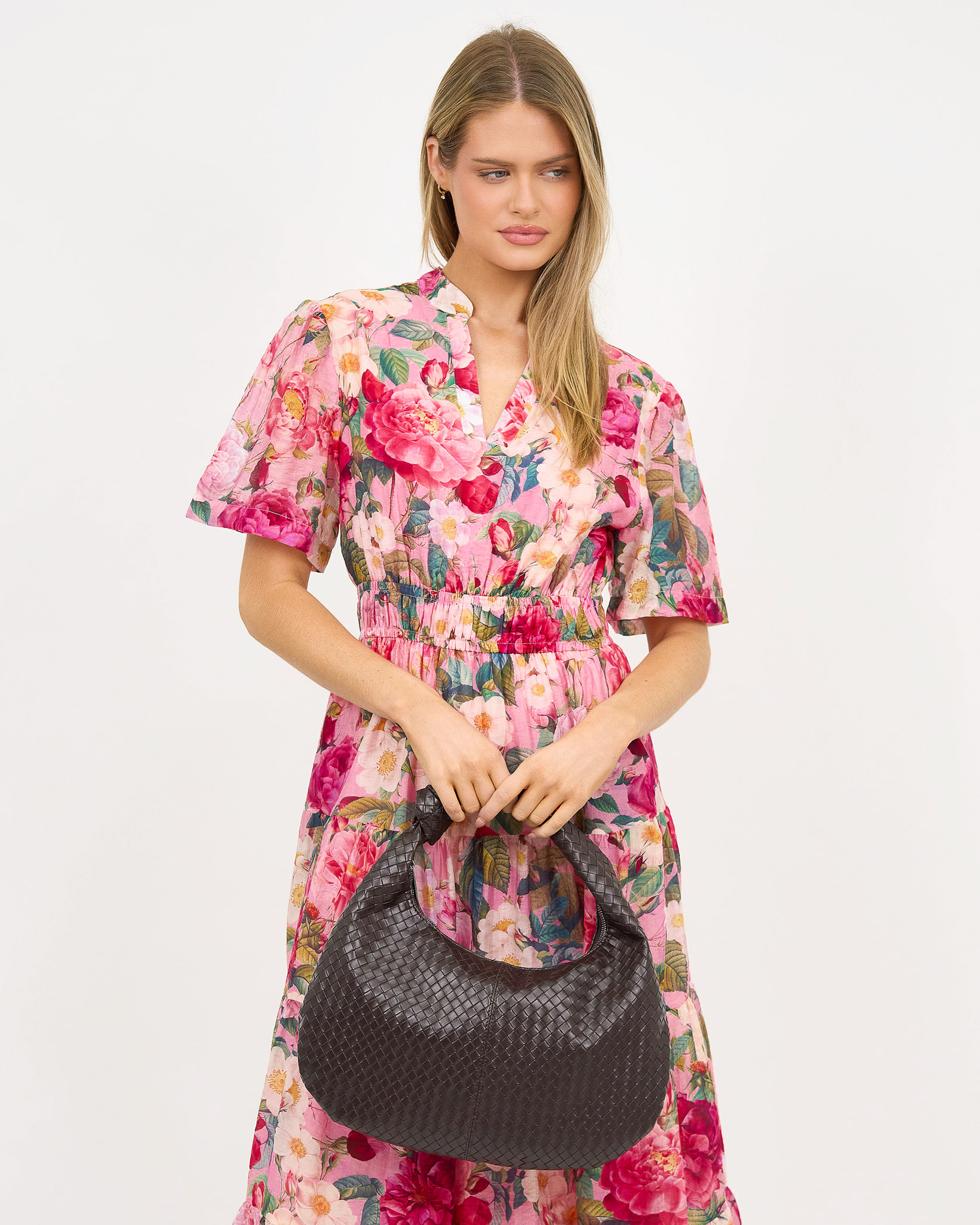 Tier Detail Dress Pink Liberty Rose Tier Detail Dress Pink Liberty Rose