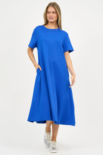 Cotton Jersey Dress Royal Blue Liberty Rose