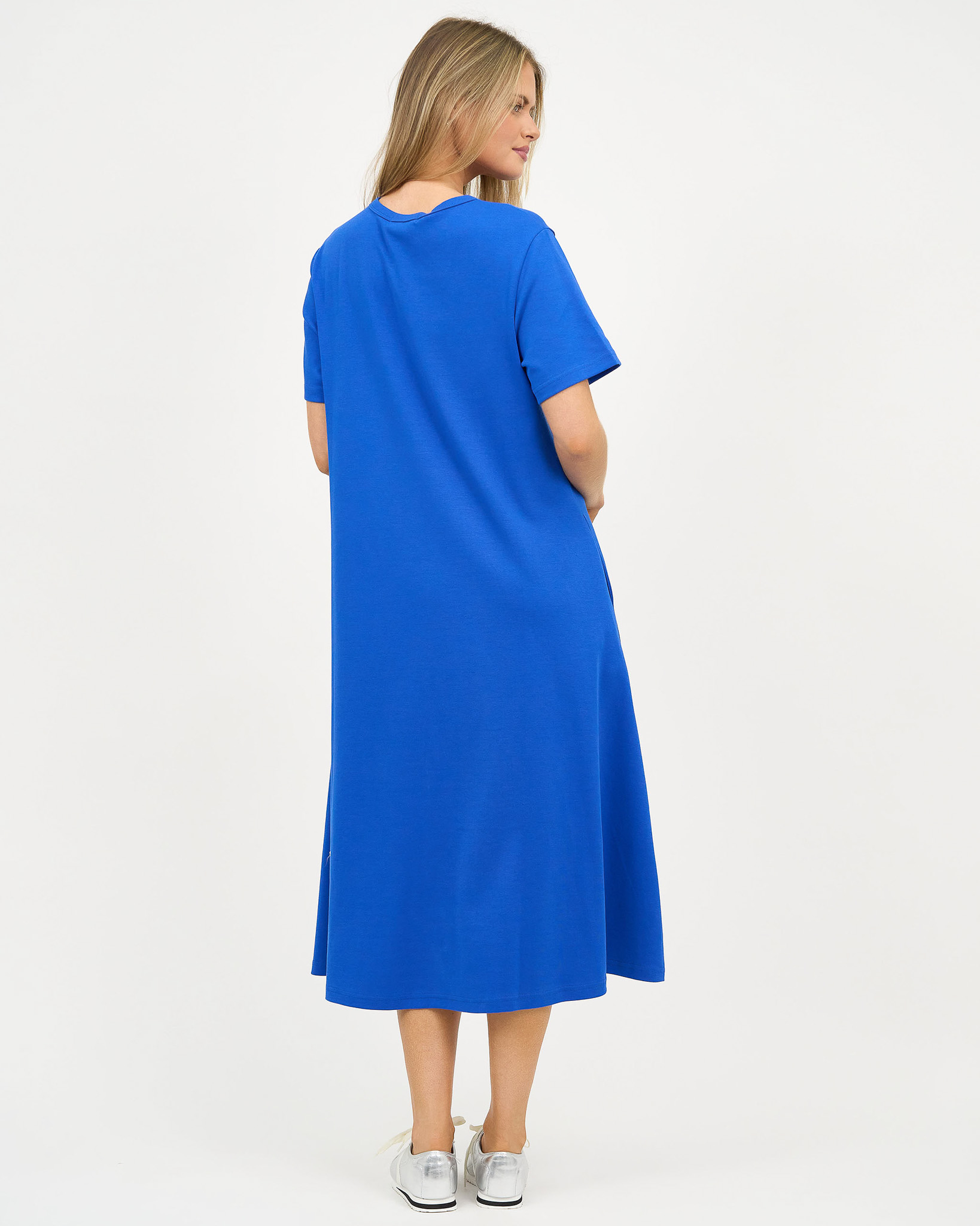 Cotton Jersey Dress Royal Blue Liberty Rose Cotton Jersey Dress Royal Blue Liberty Rose