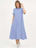 Cotton Jersey Dress Royal Blue Liberty Rose Cotton Jersey Dress Royal Blue Liberty Rose