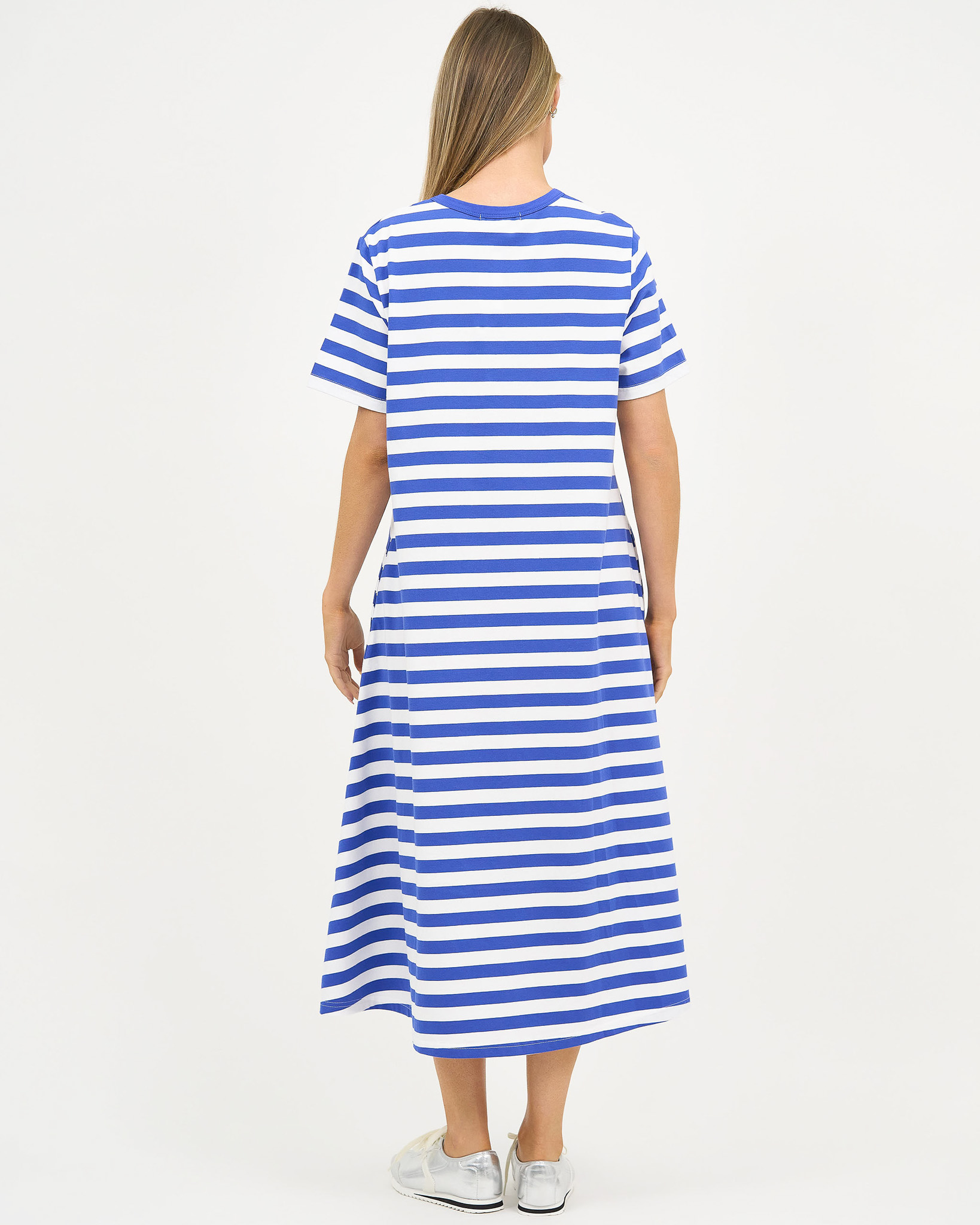 Cotton Jersey Stripe Dress Cobalt Liberty Rose Cotton Jersey Stripe Dress Cobalt Liberty Rose
