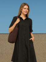 Cotton Relaxed Shirt Dress Chocolate Liberty Rose Cotton Relaxed Shirt Dress Chocolate Liberty Rose