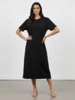 Cotton Jersey Stripe Dress Espresso Liberty Rose