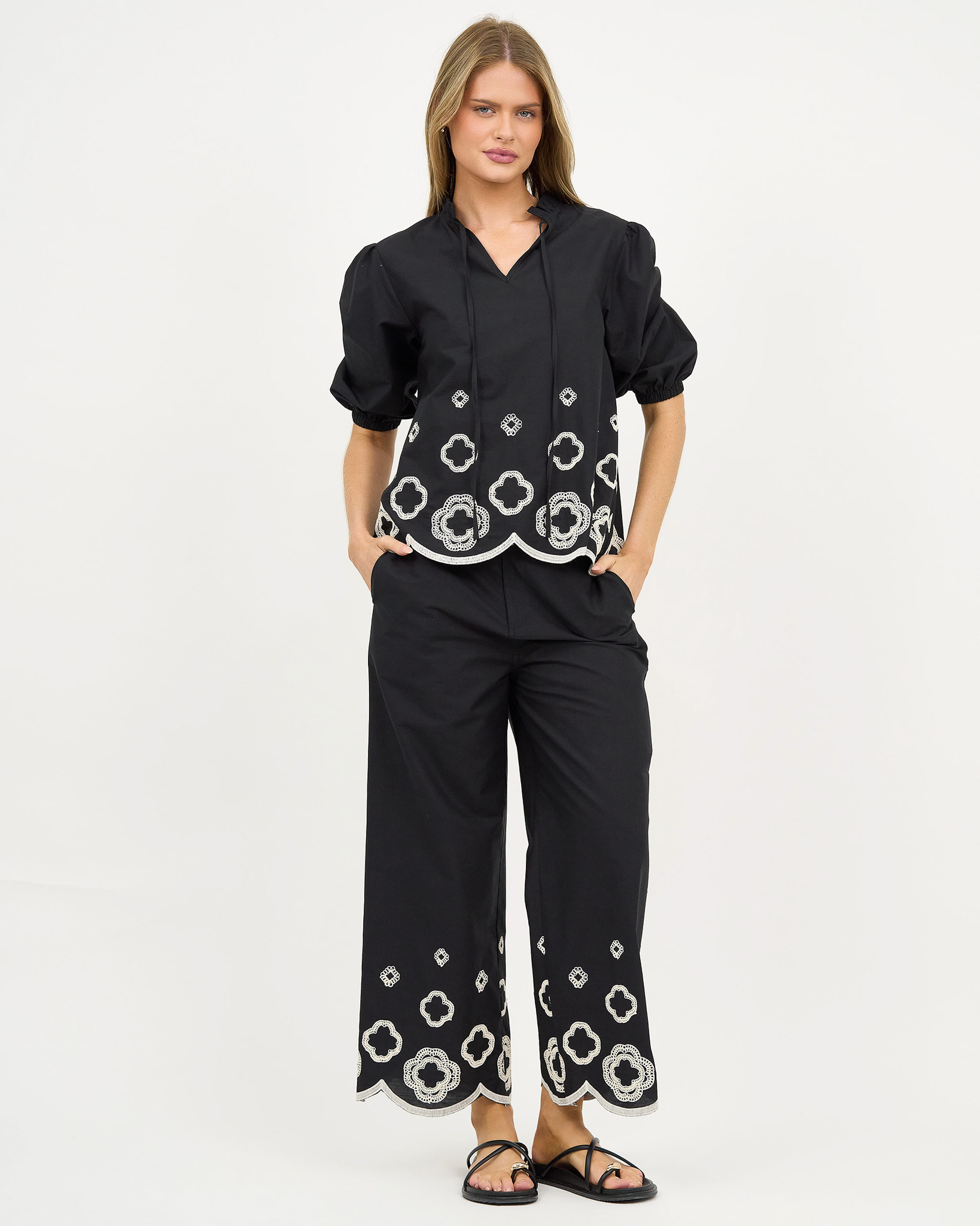 Embroidered Top Black Liberty Rose Embroidered Top Black Liberty Rose