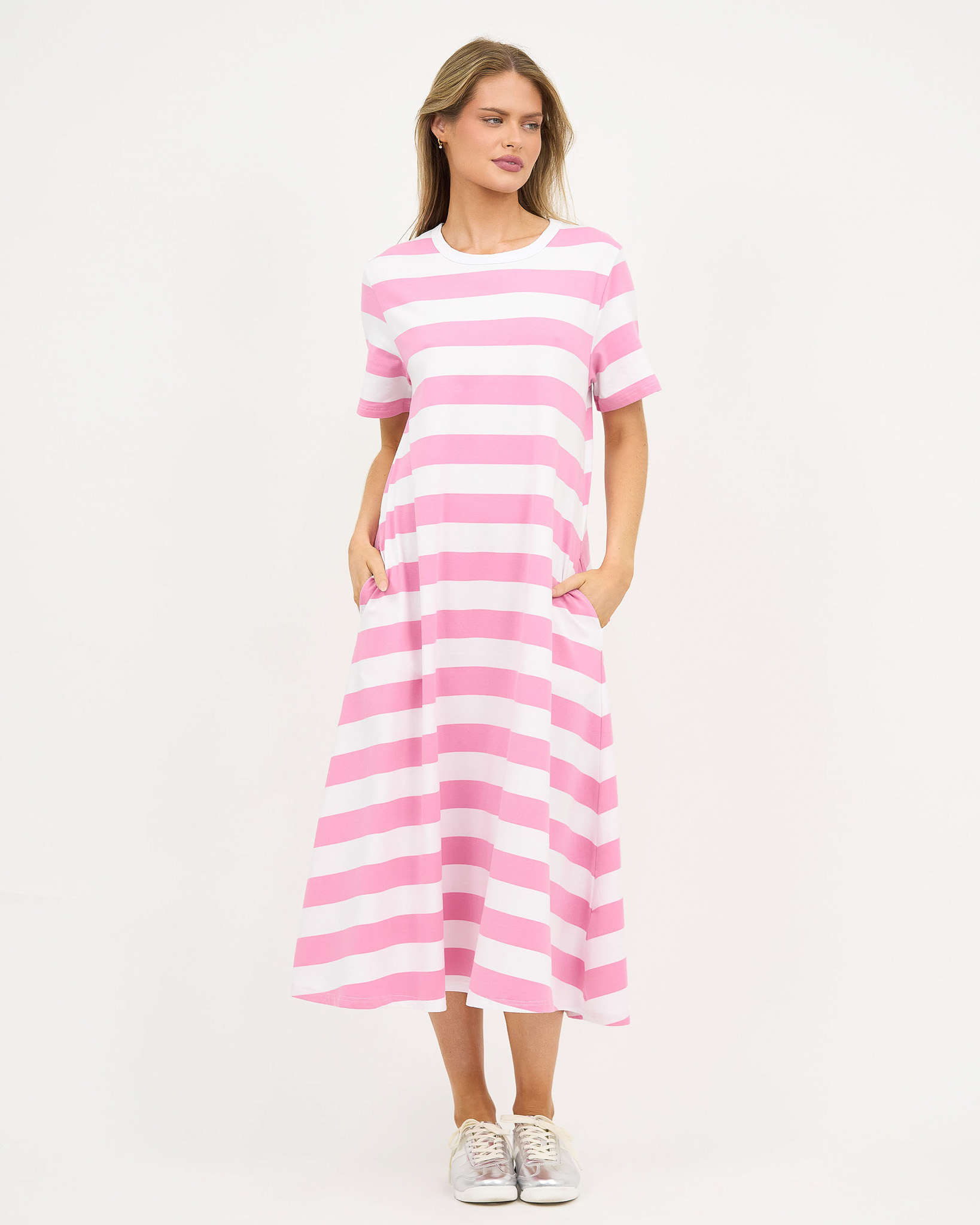 Cotton Jersey Stripe Dress Candy Liberty Rose Cotton Jersey Stripe Dress Candy Liberty Rose