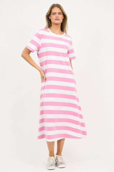 Cotton Jersey Stripe Dress Candy Liberty Rose Cotton Jersey Stripe Dress Candy Liberty Rose