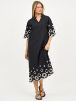 Embroidered Cotton Dress Chocolate Liberty Rose Embroidered Cotton Dress Chocolate Liberty Rose