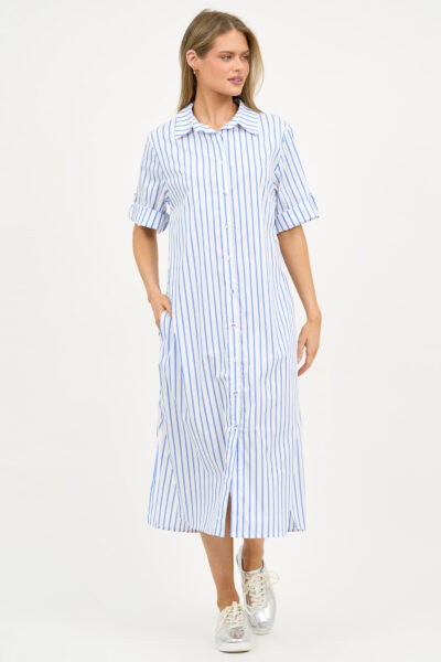 Midi Shirt Dress Blue Liberty Rose Midi Shirt Dress Blue Liberty Rose