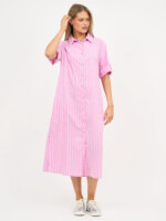 Midi Shirt Dress Pink Liberty Rose