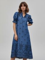Embroidered Denim Dress Mid Denim Liberty Rose Embroidered Denim Dress Mid Denim Liberty Rose