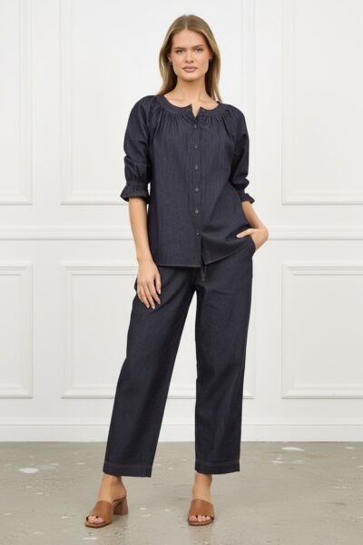 Relaxed Light Denim Pant Dark Denim Liberty Rose Relaxed Light Denim Pant Dark Denim Liberty Rose