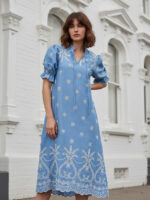 Embroidered Denim Dress Mid Denim Liberty Rose Embroidered Denim Dress Mid Denim Liberty Rose