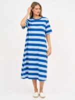 Cotton Jersey Dress Royal Blue Liberty Rose Cotton Jersey Dress Royal Blue Liberty Rose