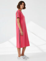 Cotton Side Stripe Jersey Dress Pink Liberty Rose Cotton Side Stripe Jersey Dress Pink Liberty Rose