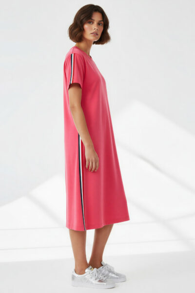 Cotton Side Stripe Jersey Dress Watermelon Liberty Rose Cotton Side Stripe Jersey Dress Watermelon Liberty Rose