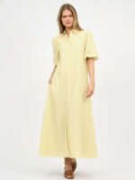 Maxi Linen Shirt Dress Yellow Liberty Rose Maxi Linen Shirt Dress Yellow Liberty Rose