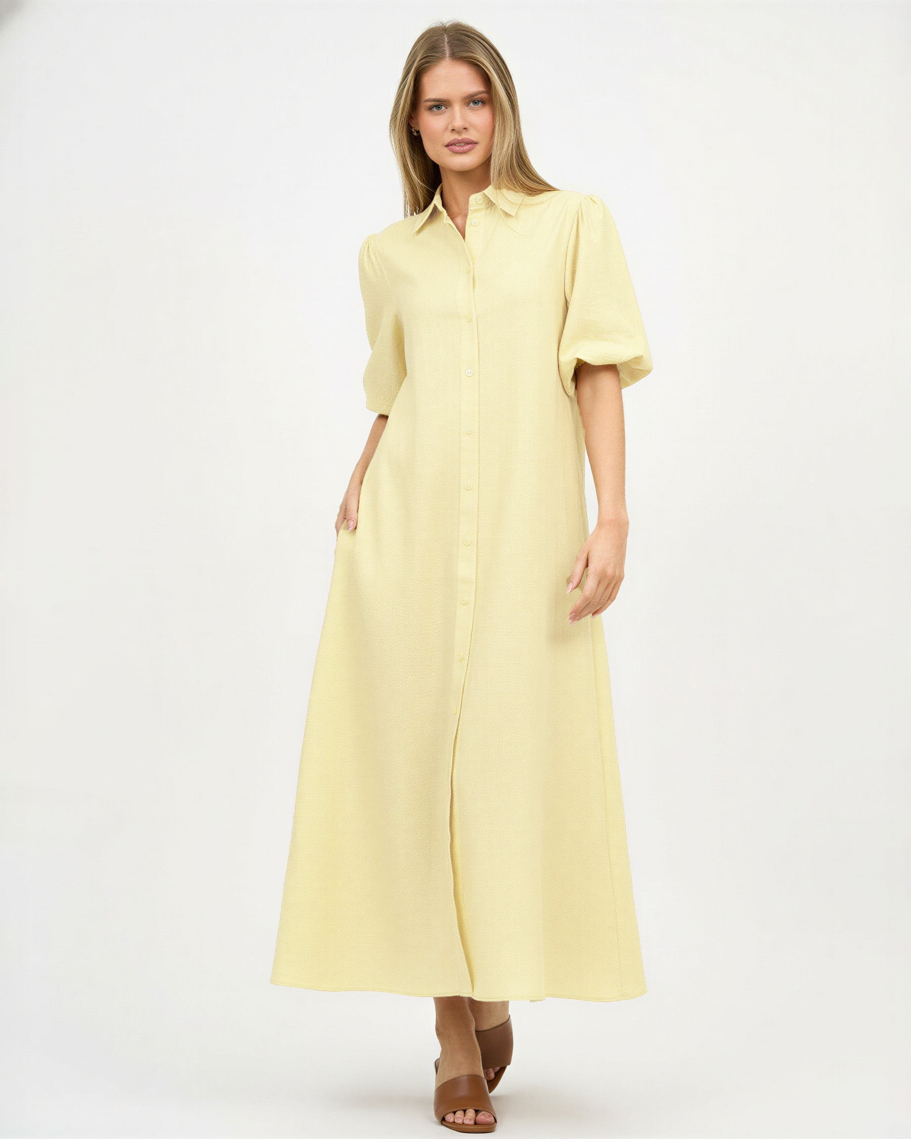 Maxi Linen Shirt Dress Yellow Liberty Rose Maxi Linen Shirt Dress Yellow Liberty Rose