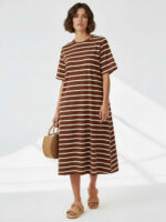 Straight Cotton Jersey Dress Black Liberty Rose Straight Cotton Jersey Dress Black Liberty Rose