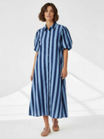 Maxi Cotton Shirt Dress Navy Liberty Rose Maxi Cotton Shirt Dress Navy Liberty Rose