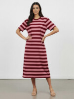Cotton Jersey Stripe Dress Espresso Liberty Rose