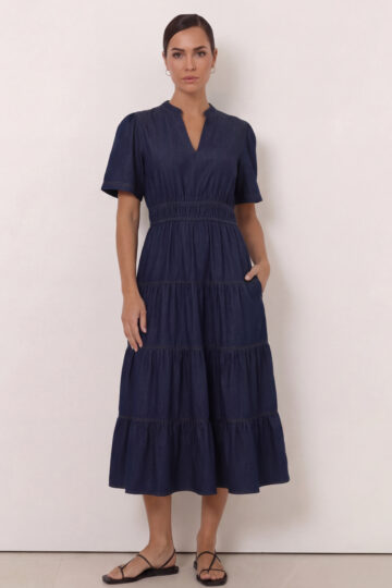 Denim Waist Detail Dress Denim Liberty Rose