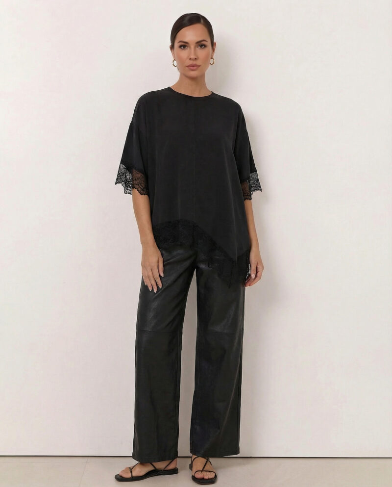 Cupro Relaxed Lace Tee