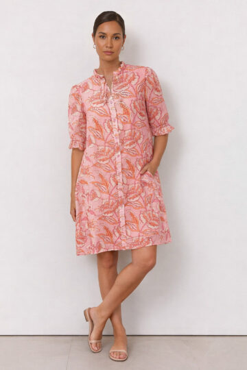 Relaxed Shirt Dress Blush Liberty Rose