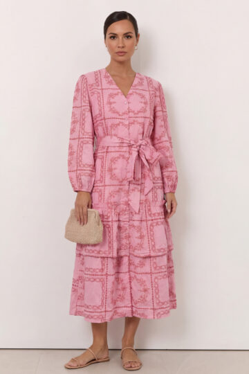 Embroidered Relaxed Dress Pink Liberty Rose