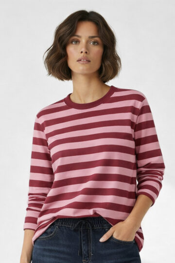 Cotton Jersey Relaxed Long Sleeve Tee Rose Liberty Rose